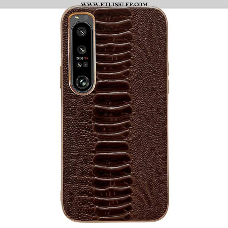 Etui do Sony Xperia 5 IV Skóra Naturalna W Stylu Krokodyla